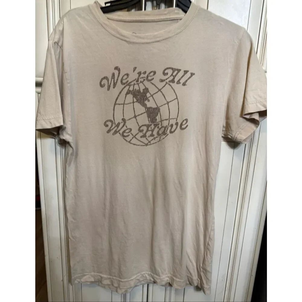 Original Use Mens We're All We Have Botanical Dyed Short Sleeve T-Shirt Beige XS